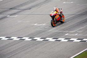 Casey Stoner down the front straight