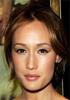 Woman with Oblong face shape. Maggie Q, American actress.