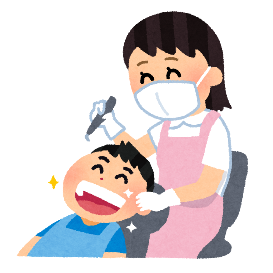 歯のクリーニングのイラスト 歯科衛生士さんと子供 かわいいフリー素材集 いらすとや