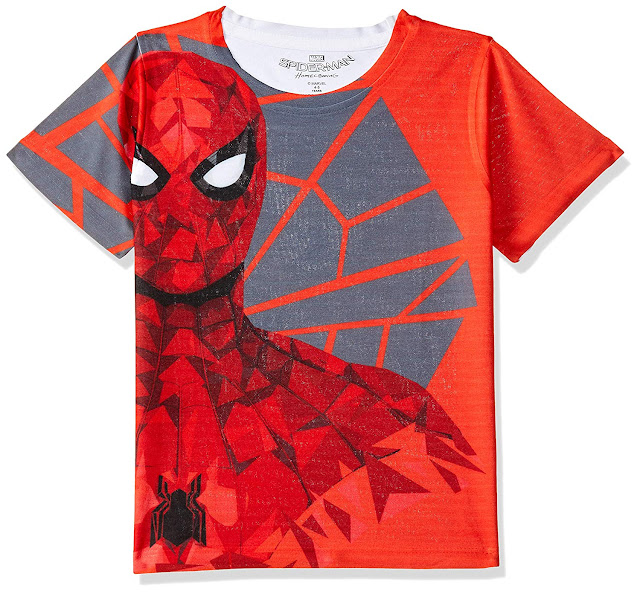 Marvel Spider-Man Red Polyester T-Shirt for Boys 