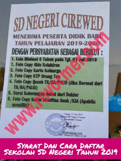 Syarat Dan Cara Daftar Sekolah SD Negeri Tahun Ajaran  2019/2020