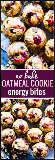 No Bake Oatmeal Cookie Energy Bites {Gluten Free}