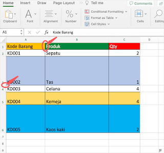 Cara Merapikan Tabel di Excel