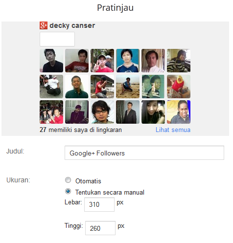Mengatur jumlah baris pada google+ followers di blog