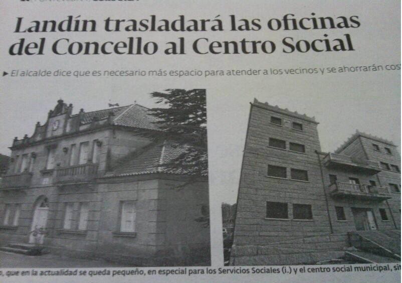 Landín trasladará las oficinas del Concello al Centro Social