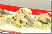 Sarde in saor leggero con tortino di cime di rapa