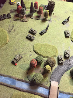 The T-34s are forced back by the Panther attack