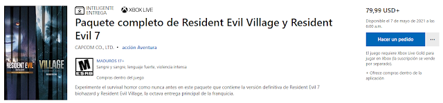 Pack do Resident Evil Village e Resident Evil 7 aparecem na Microsoft Store e revela seu preço.
