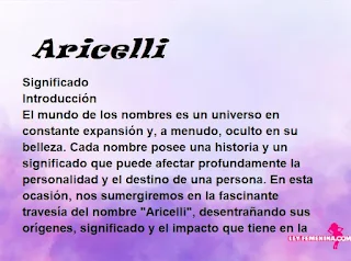 significado del nombre Aricelli