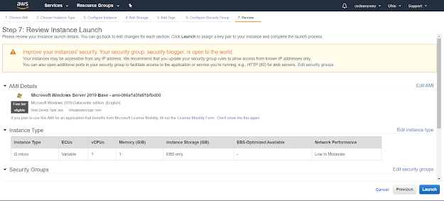 Review instance info