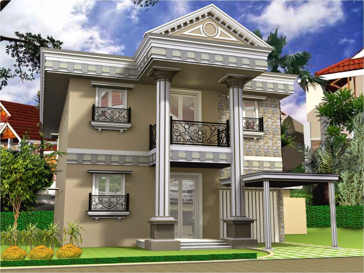 107 Gambar Rumah Minimalis 2 Lantai Tampak Samping Gambar Desain