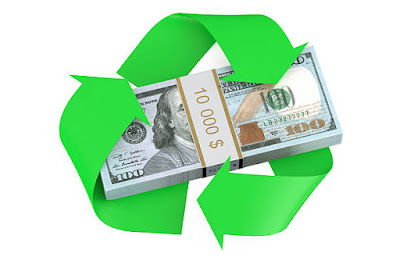 Image result for money recycle bin