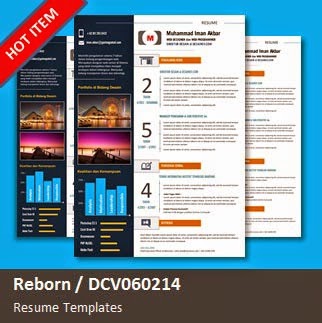 Desain CV Kreatif: Reborn - Contoh Curriculum Vitae/ Resume