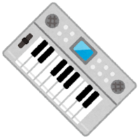 キーボード・シンセサイザーのイラスト（白）