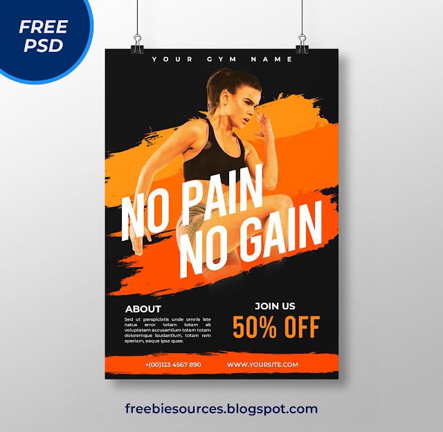 Gym Fitness Flyer Free PSD Download - freebiesources.blogspot.com