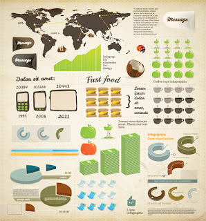 インフォグラフィックスの図案素材 business infographics elements イラスト素材