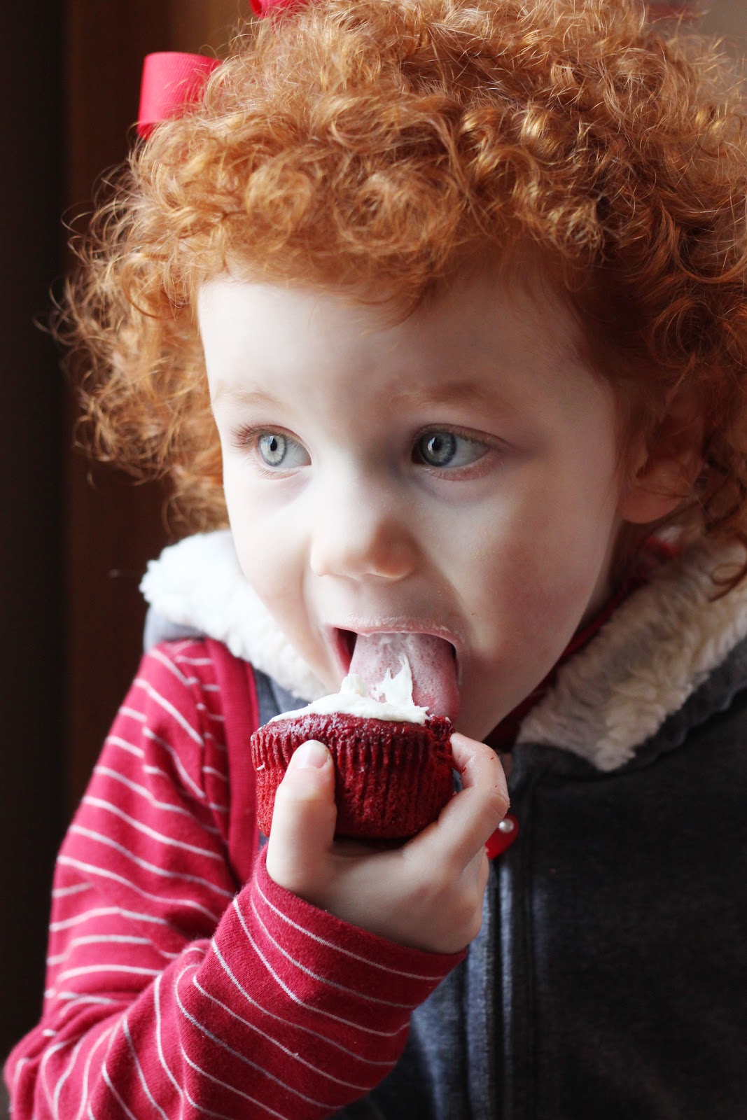 The red velvet cupcakes were a velvet cupcake hair color