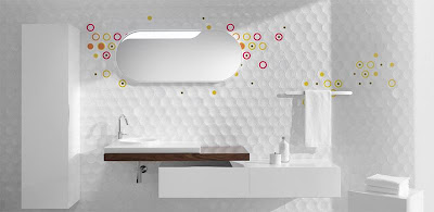 Futuristic Bathroom Wall - Cube & Dot by Kale