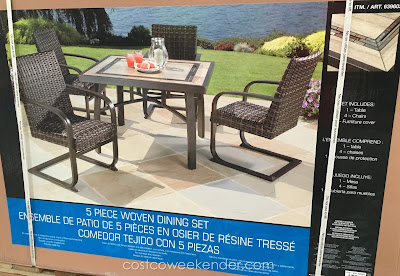 Agio International 5 Piece Woven Dining Set - great for entertaining and lounging around outside