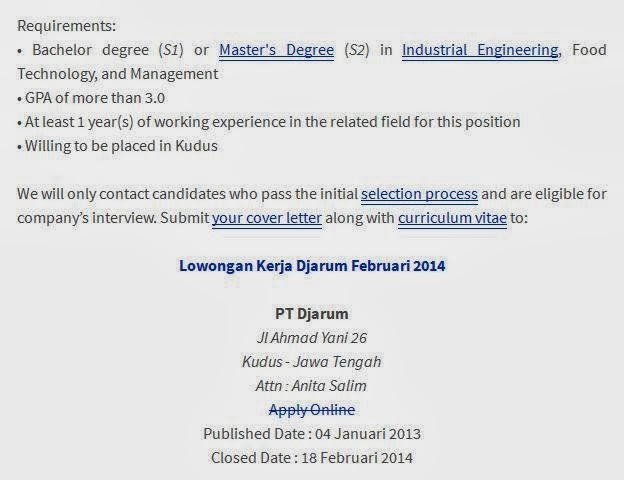 Lowongan Kerja Terbaru PT Djarum Kudus Februari 2014 