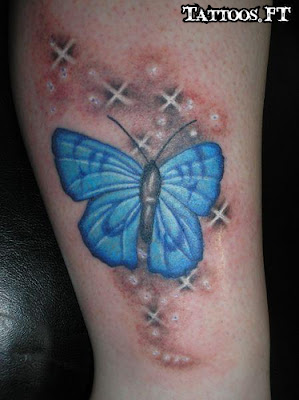 Tatuagem com Borboleta azul no Braço