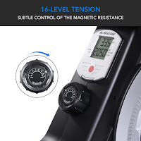 MaxKare Magnetic Rowing Machine's turn-dial tension knob with 16 magnetic resistance levels, image