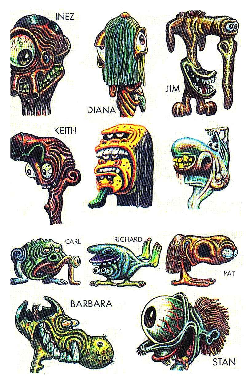 Basil Wolverton gum monster stickers