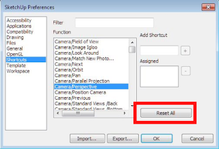 Cara mengembalikan fungsi Shortcut SketchUp yang tidak berfungsi