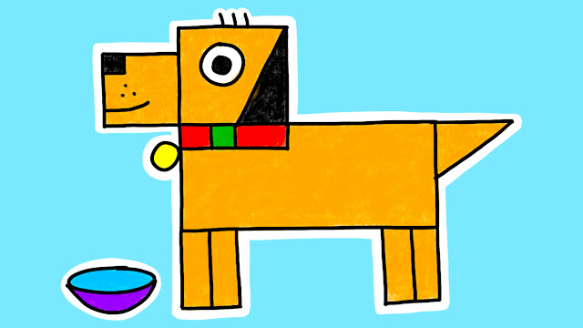 how-draw-dog-basic-geometric-shapes-easy-kindergarten-art-project-kids-school-children-early-childhood-abc-drawings-activity