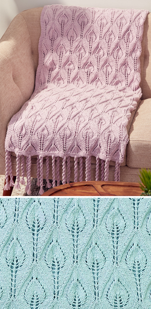 Tasseled Leaf Lace Blanket - Free Pattern 