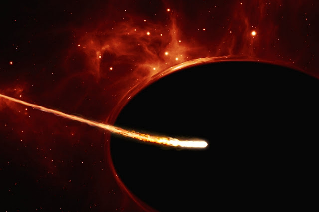 Падение звезды в чёрную дыру (в представлении художника)