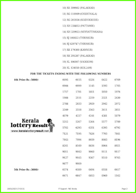 X'mas New Year Bumper result 22-2023 BR-89 Kerala lottery | Kerala Lottery Result 19-01-2023