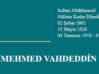 SULTAN  MEHMED VAHDEDDİN