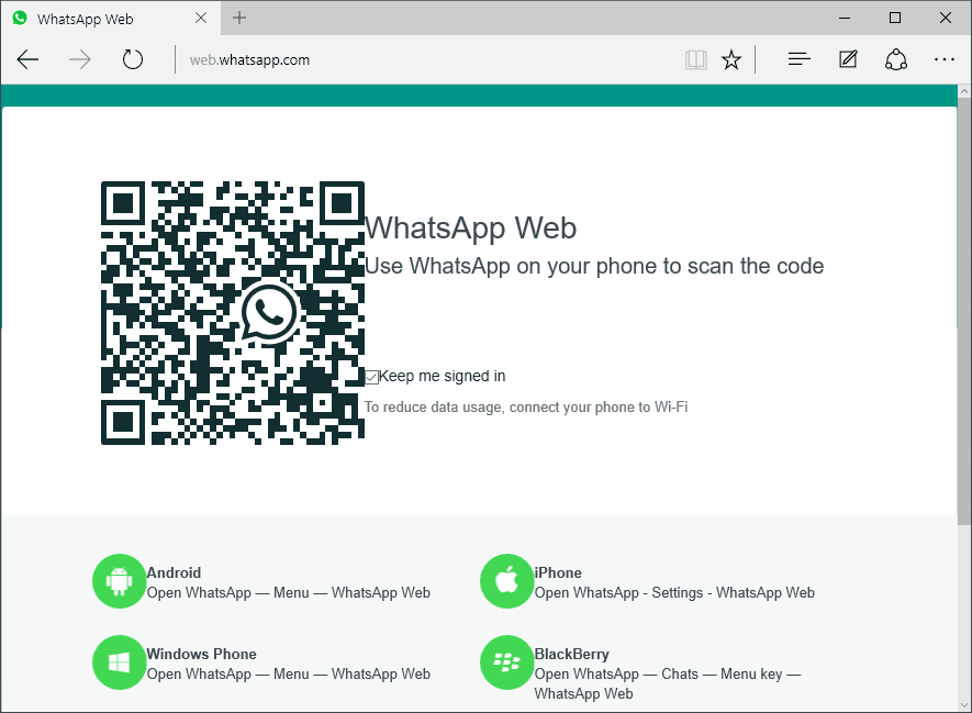 How to Use WhatsApp Web on Microsoft Edge