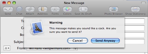 Mail.app Warning Message