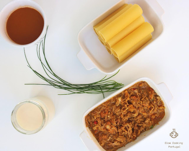 Ingredientes para Canelones de carne na slow cooker