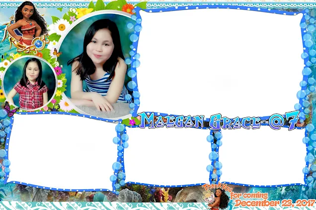 Moana Photobooth Layout for seventh birthday