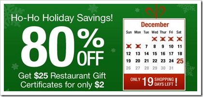 Restaurant dot com Ho Ho Ho Holiday Savings