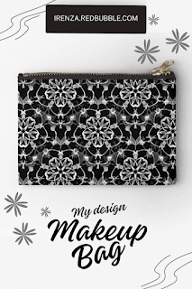 White mandala Makeup bag.