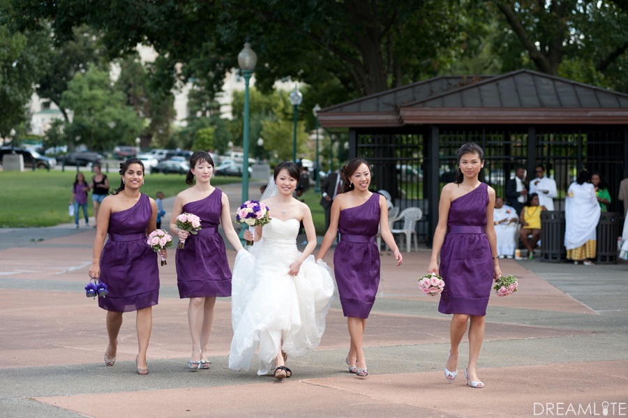 We loved their purple and white fondant wedding cake fun and modern while 