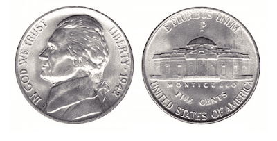 1942 P Jefferson Nickels