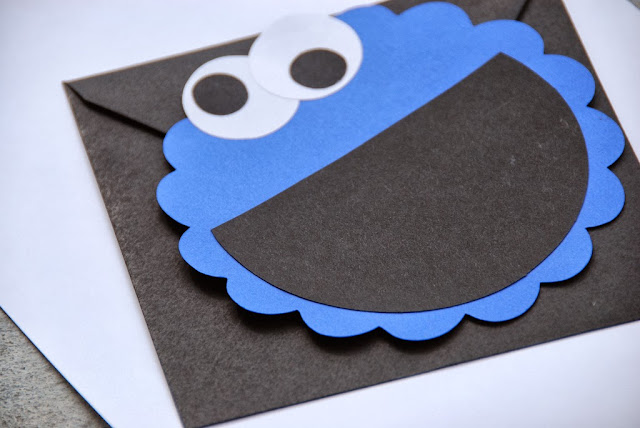 cookie monster cricut paper invitation