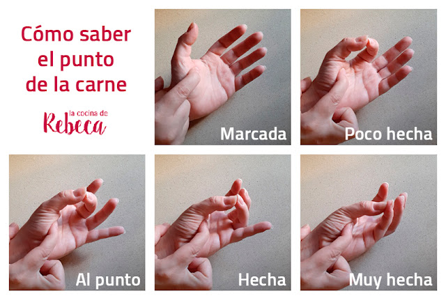 Cómo saber el punto de la carne con la mano