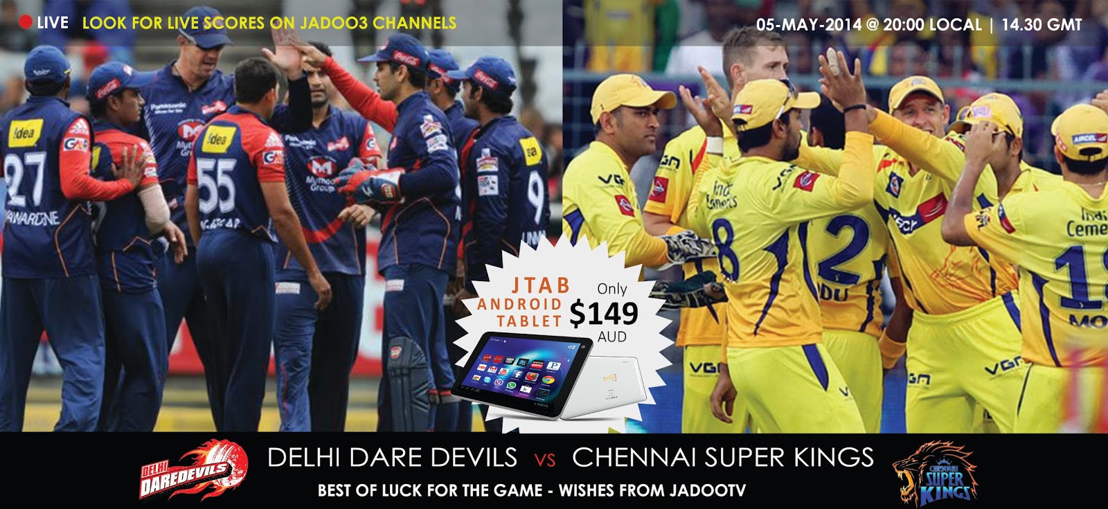 csk vs dd ipl7 2014 jadootv jadootab