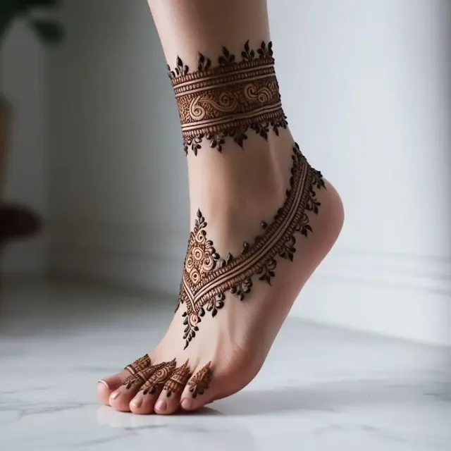 পায়ের জন্য ইউনিক মেহেদি ডিজাইন