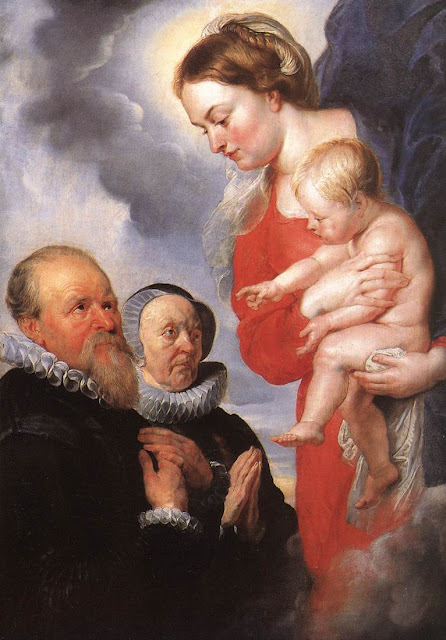 Madonna and Child with the Donors Alexandre Goubeau and his wife Anne Antoni 1604, Peter Paul Rubens,Baroque