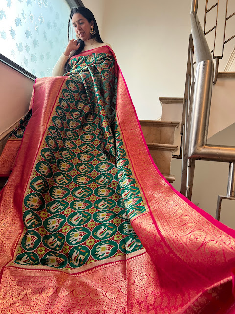 Banarasi patola saree with Kanjeevaram border