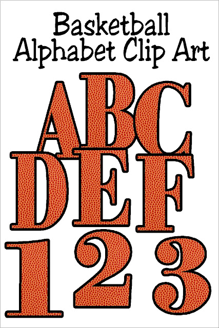 Decorate your favorite basketball scrap book pages or your basketball party printables with this fun Basketball alphabet. Each letter is filled with a background of the orange basketball and dimples to bring the basketball right into your projects.  #basketballparty #alphabet #basketballclipart #diypartymomblog
