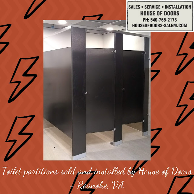 Toilet partitions sold and installed by House of Doors - Roanoke, VA