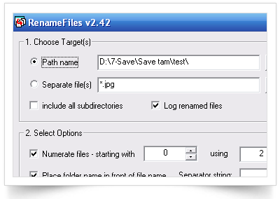 Hướng dẫn sử dụng RenameFiles 2.42
